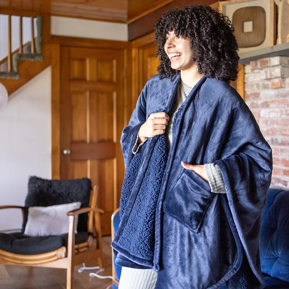 Heated VelvetLoft® Sherpa Wearable Throw - Image 26
