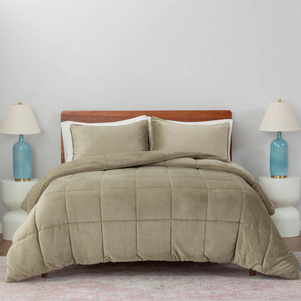 Reversible VelvetLoft® Sherpa Comforter Set - Image 11