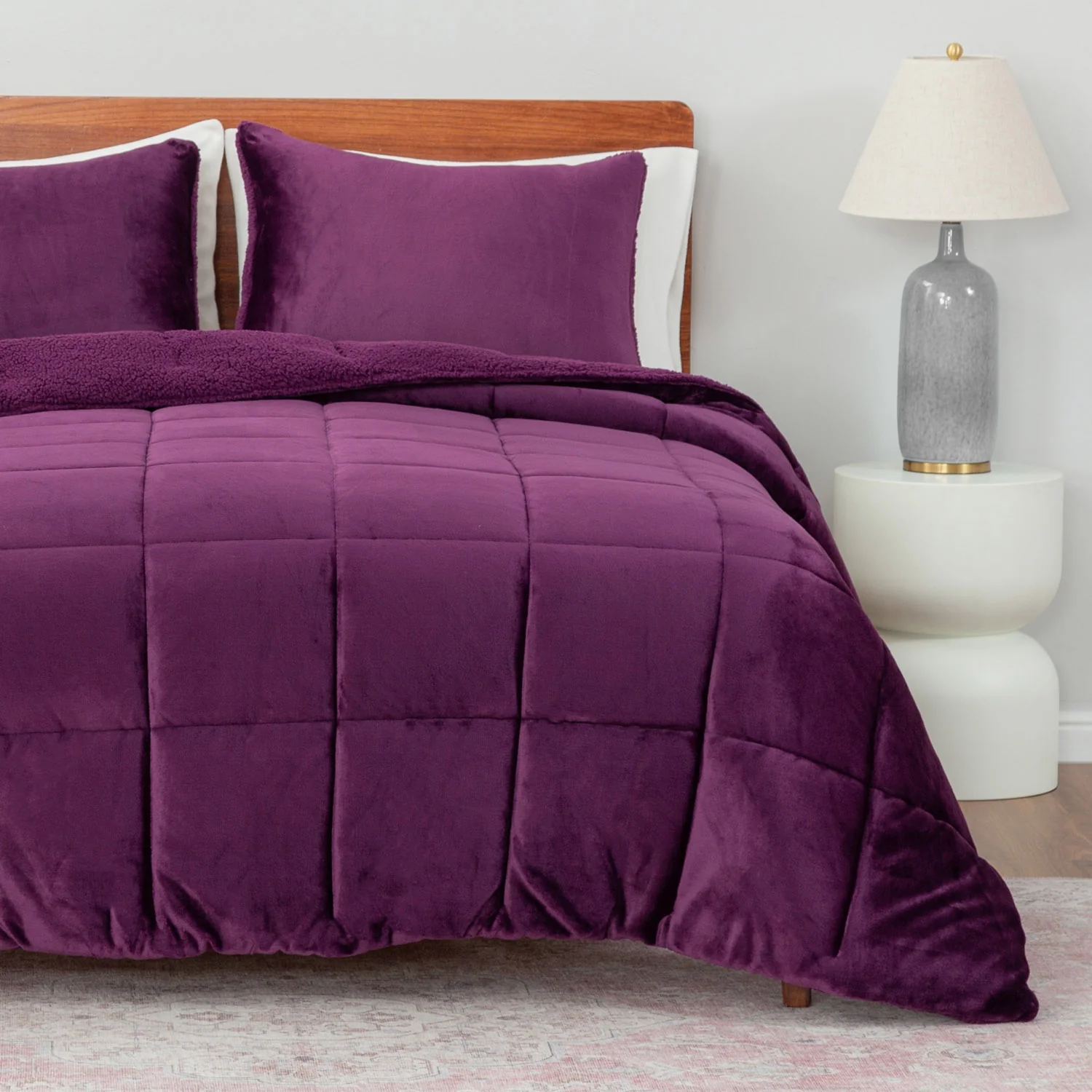 Reversible VelvetLoft® Sherpa Comforter Set - Image 21