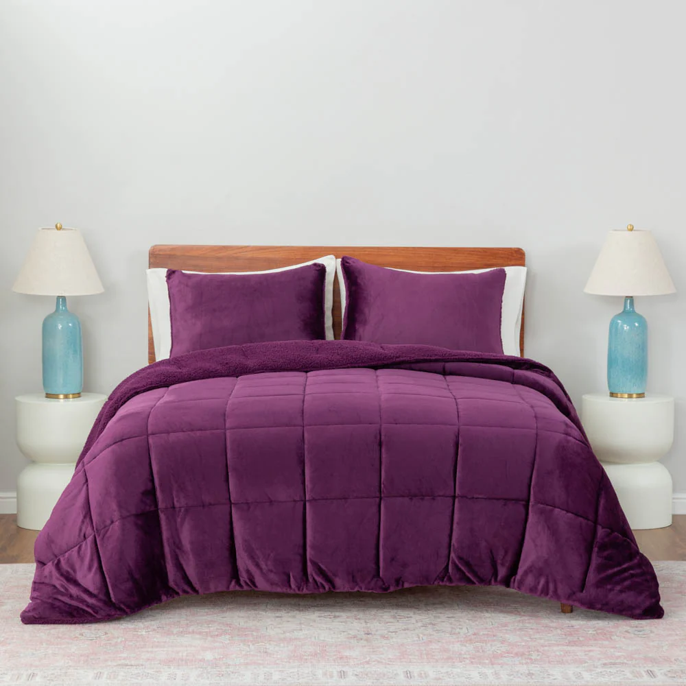 Reversible VelvetLoft® Sherpa Comforter Set - Image 24