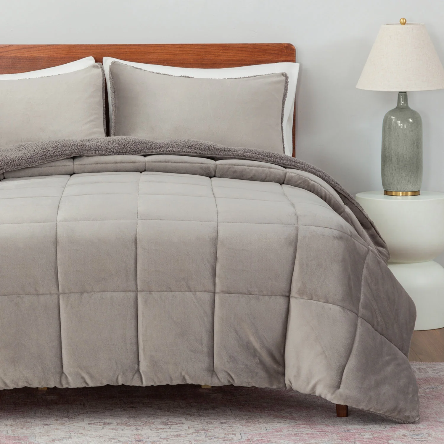 Reversible VelvetLoft® Sherpa Comforter Set - Image 30