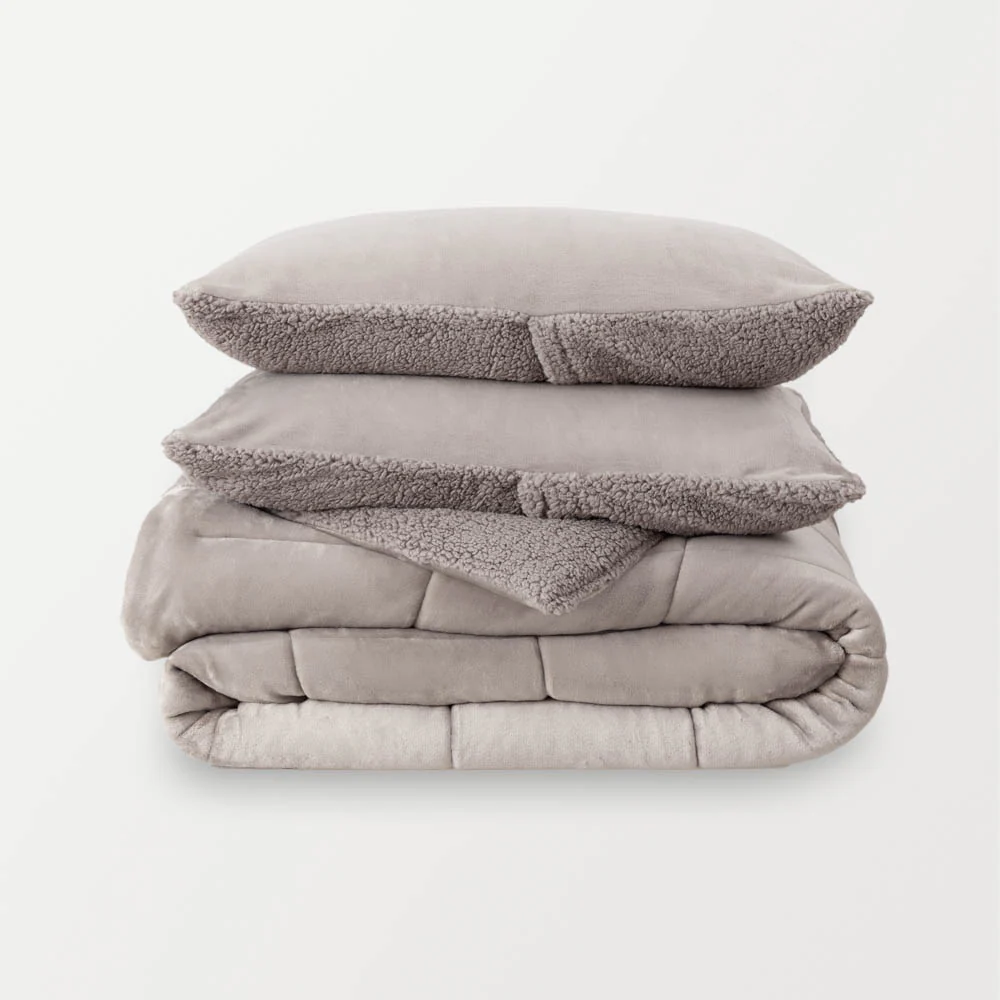 Reversible VelvetLoft® Sherpa Comforter Set - Image 34