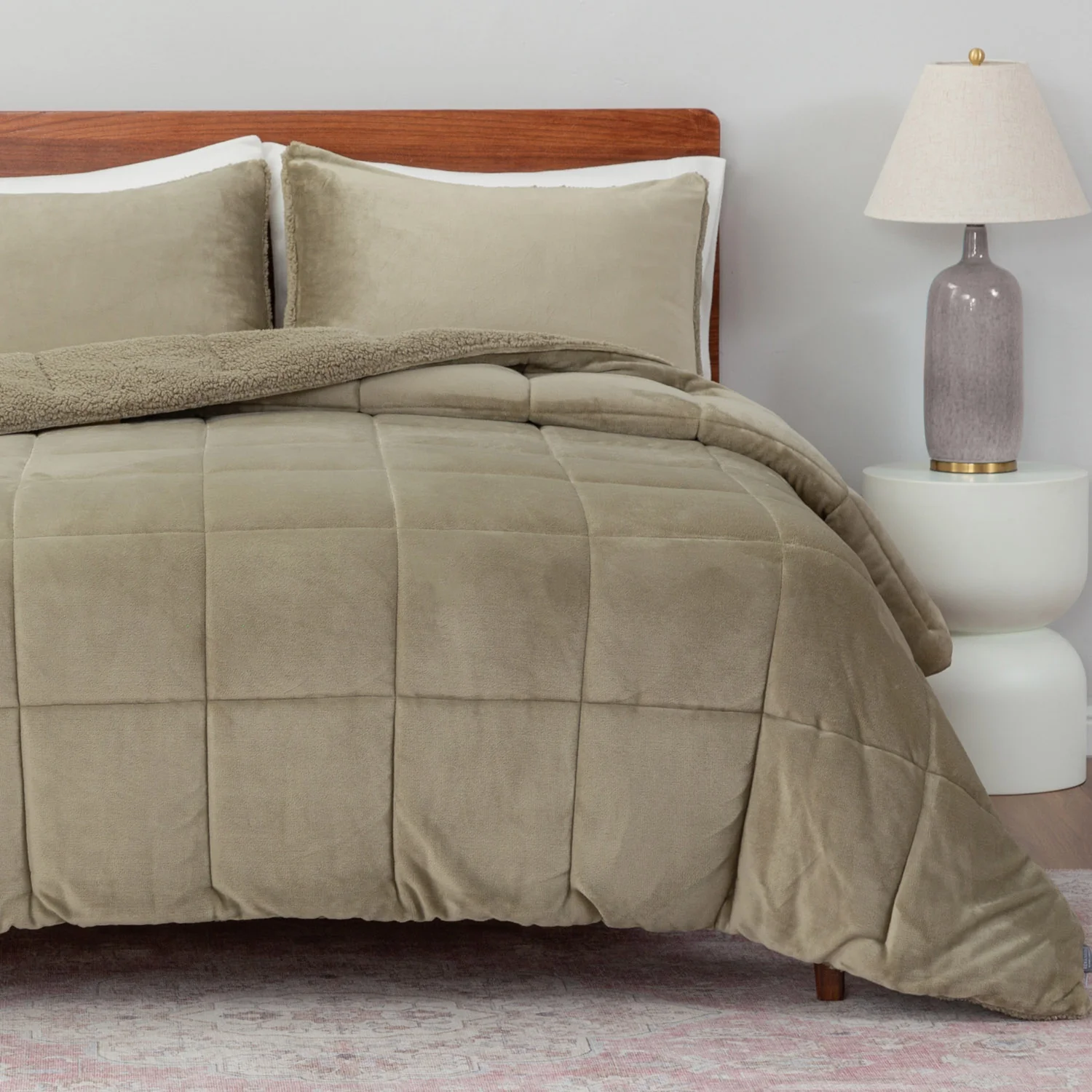 Reversible VelvetLoft® Sherpa Comforter Set - Image 8